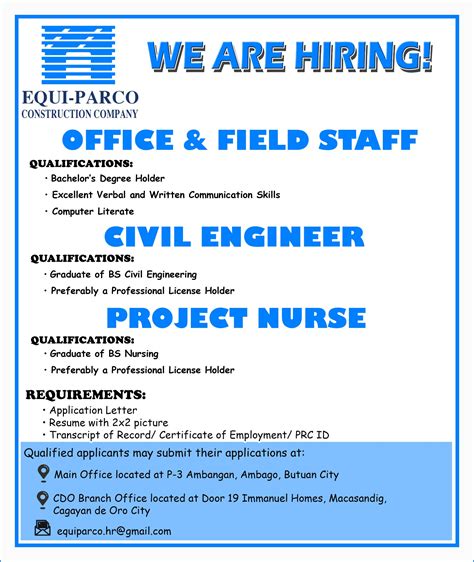 job hiring office office staff jobs in Butuan .